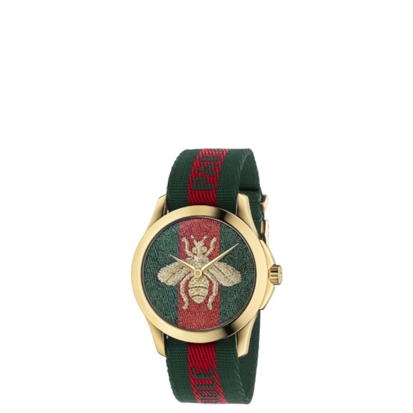 Gucci Accessories - Unisex Gucci G-Timeless Gold-Tone Nylon Watch 38mm